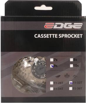 Cassette 9 speed Edge CSM5009 11-32T - zilver